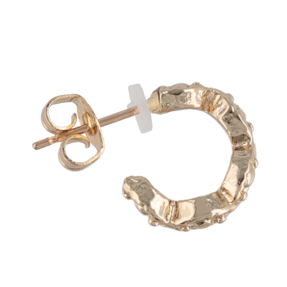 Pink Gold Tone Link Hoop Earrings