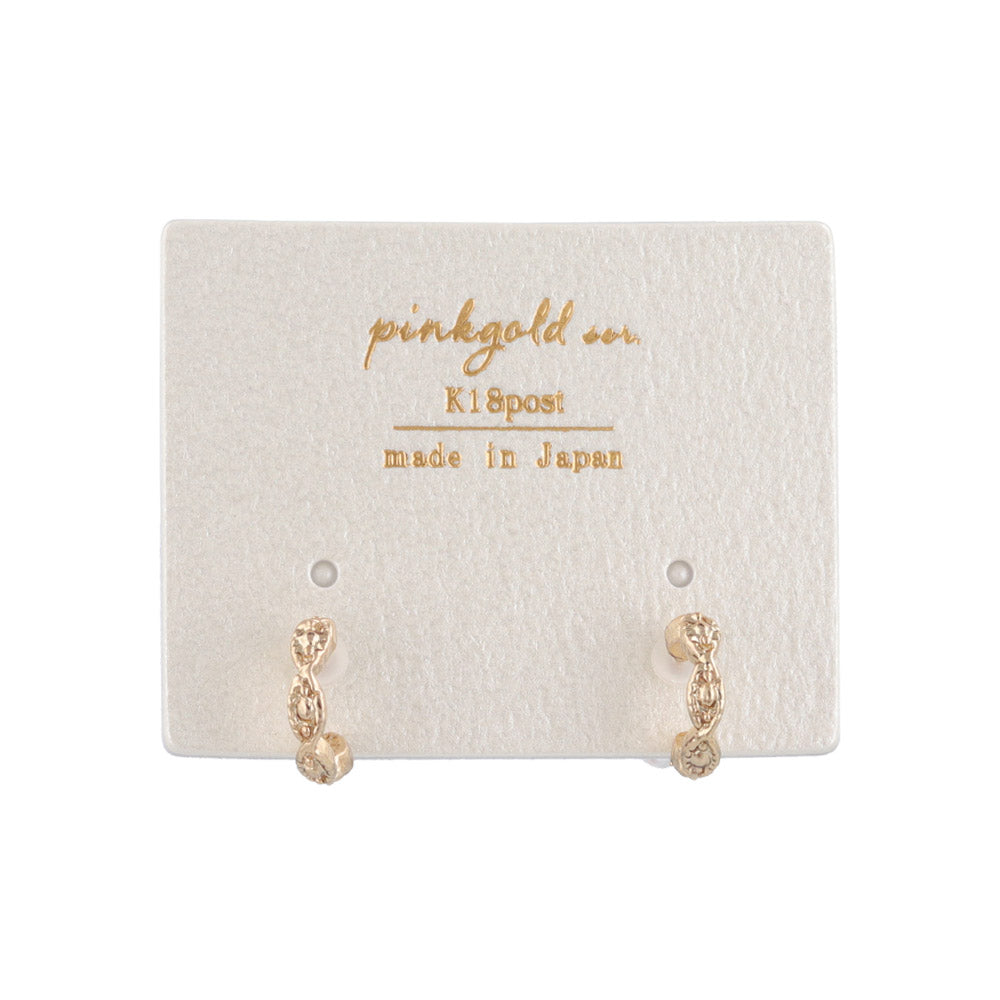 Pink Gold Tone Link Hoop Earrings