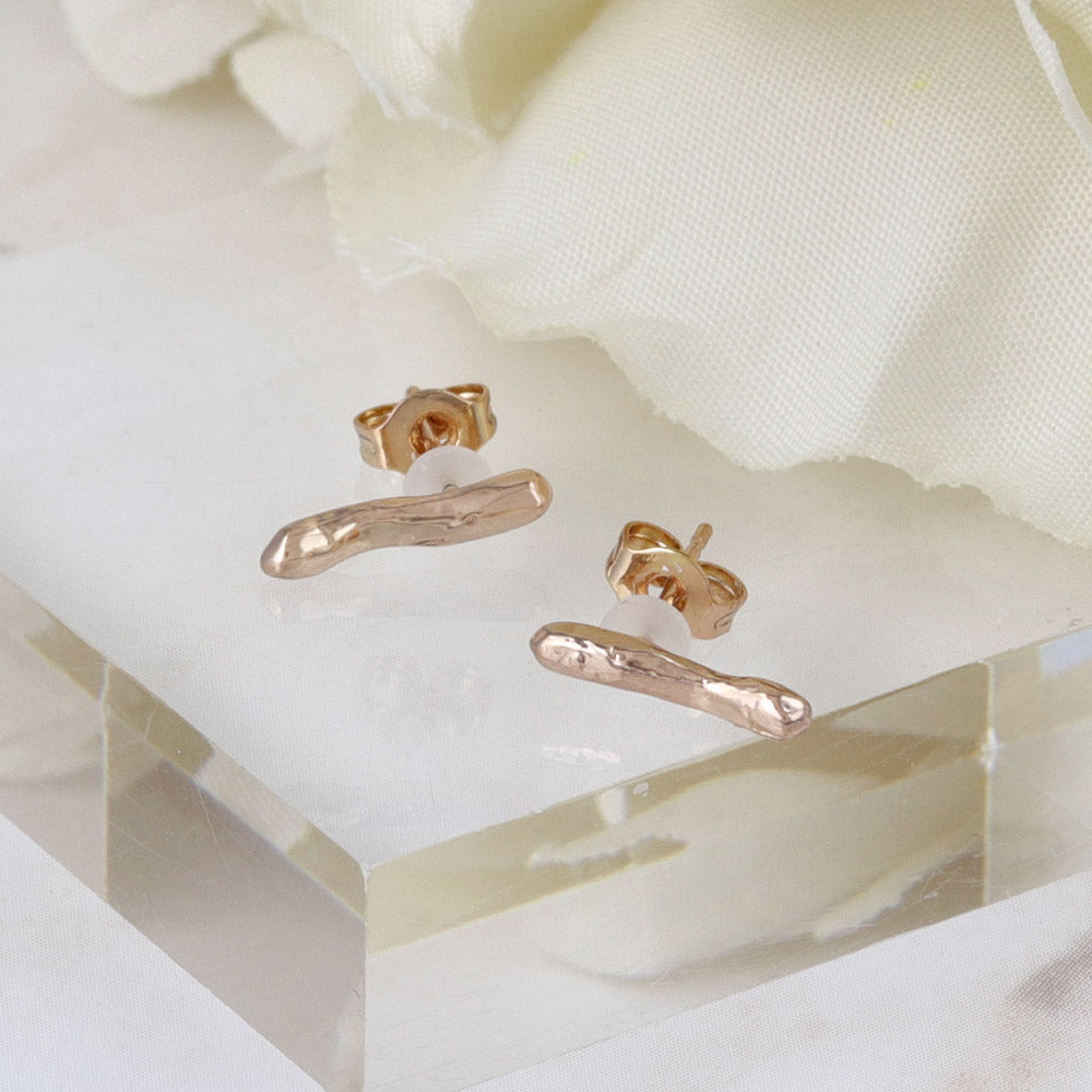 Pink Gold Tone Stick Studs