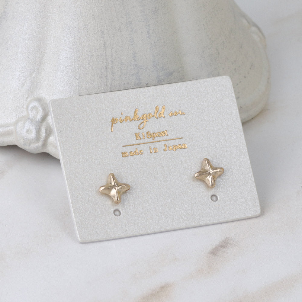 Pink Gold Tone Cross Studs