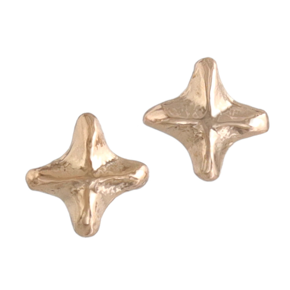 Pink Gold Tone Cross Studs