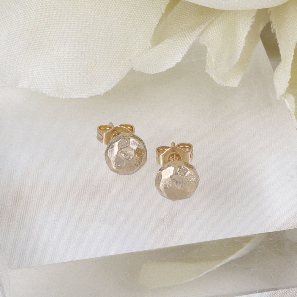 Pink Gold Tone Dimpled Dome Studs