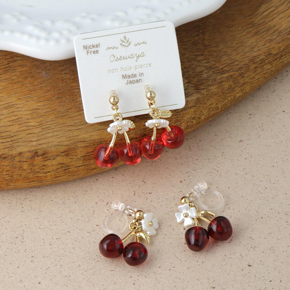 Cherry Invisible Clip On Earrings