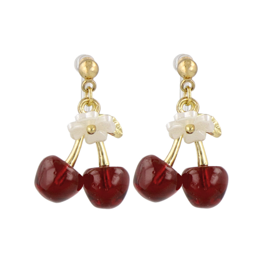 Cherry Invisible Clip On Earrings