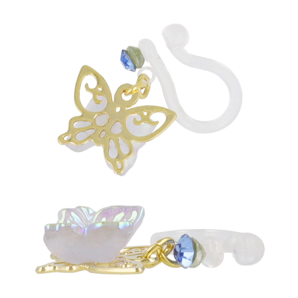 Iridescent Butterfly Drop Invisible Clip Ons