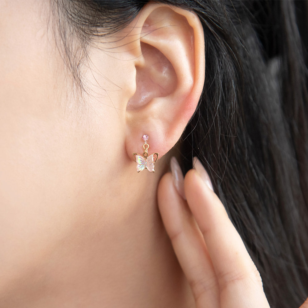 Iridescent Butterfly Drop Invisible Clip Ons