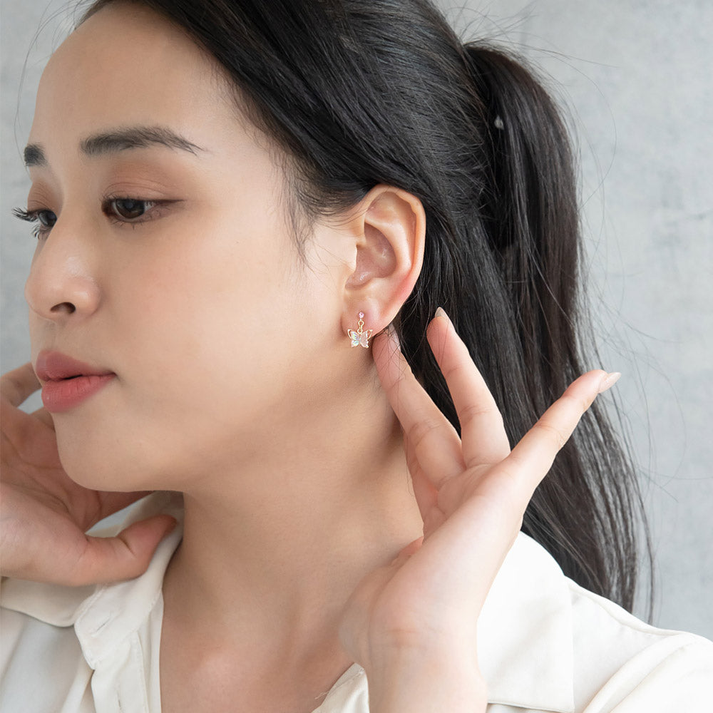 Iridescent Butterfly Drop Invisible Clip Ons