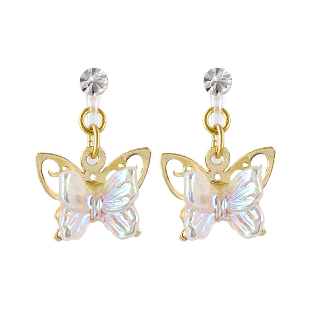 Iridescent Butterfly Drop Invisible Clip Ons
