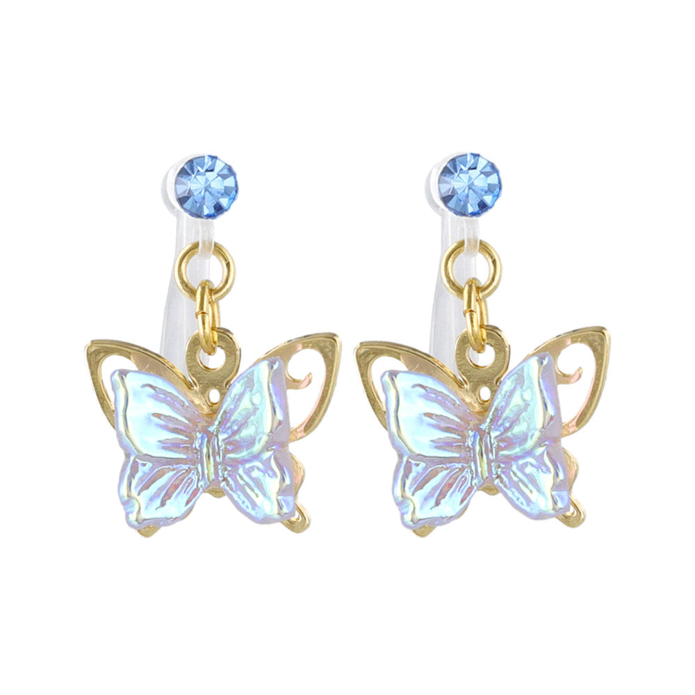 Iridescent Butterfly Drop Invisible Clip Ons