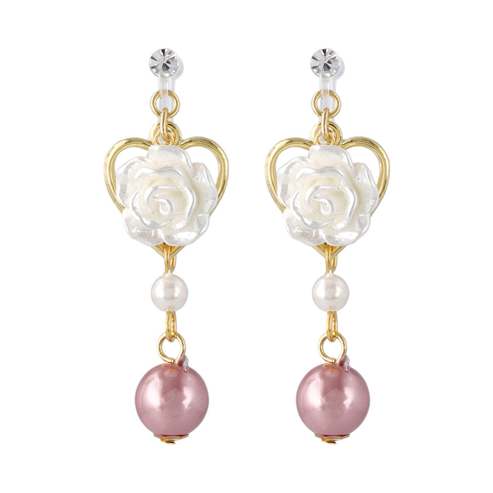 Rose and Pearl Invisible Clip Ons