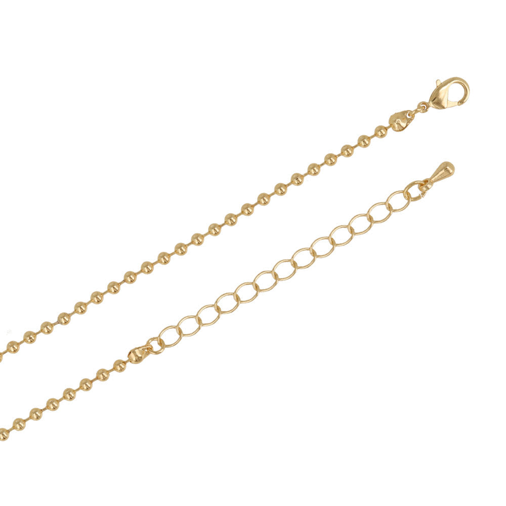 Triple Bow Ball Chain Necklace