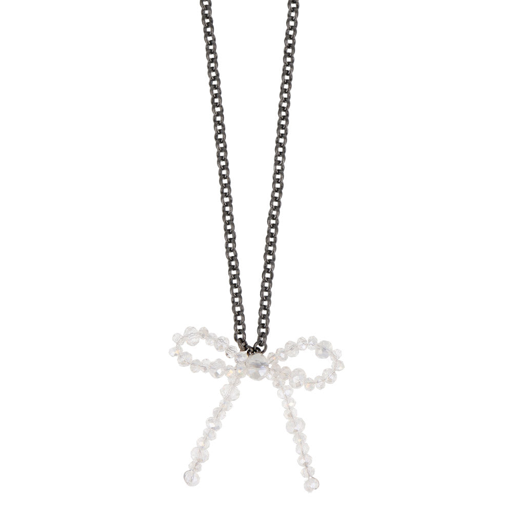 Beaded Bow Chain Necklace