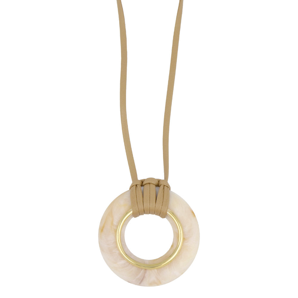 Marble Circle Cord Necklace