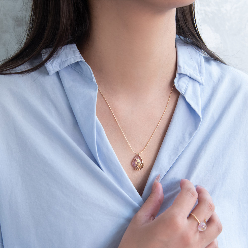 Dried Flower Charm Necklace