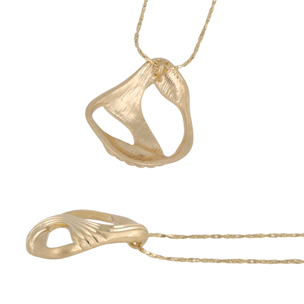 Open Swirl Pendant Slider Necklace