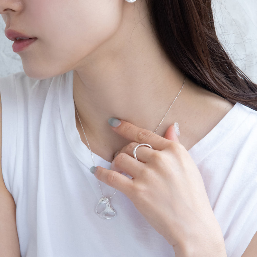 Open Swirl Pendant Slider Necklace