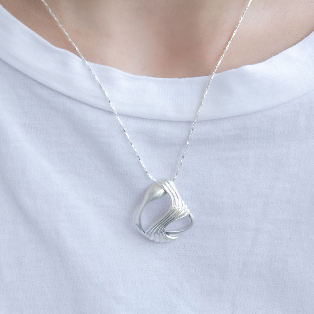 Open Swirl Pendant Slider Necklace