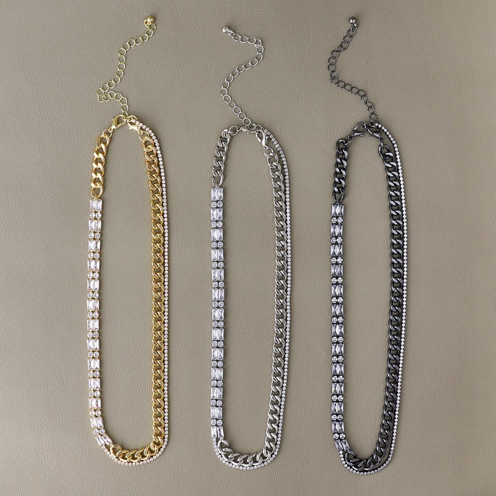 Asymmetrical Chain Layered Necklace