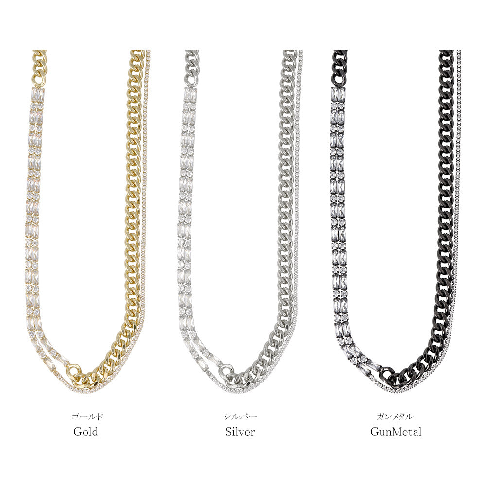 Asymmetrical Chain Layered Necklace