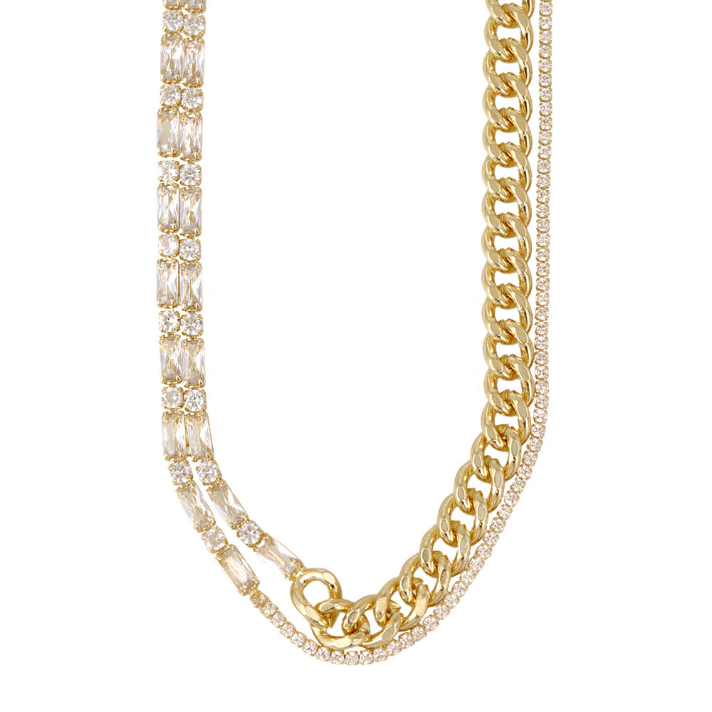 Asymmetrical Chain Layered Necklace