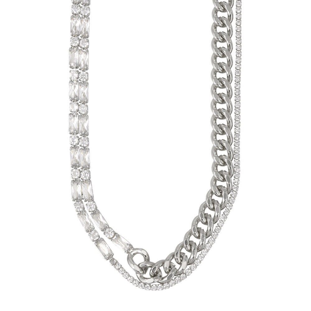 Asymmetrical Chain Layered Necklace