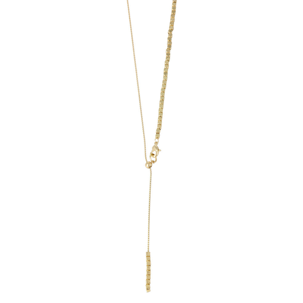 Two Way Cube Bead Slider Necklace