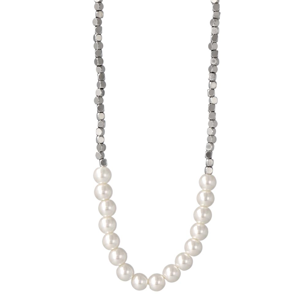 Pearl and Cube Bead Necklace