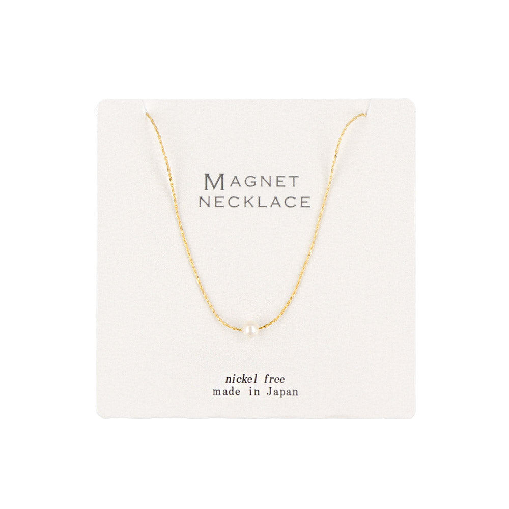 Mini Faux Pearl Magnet Clasp Necklace