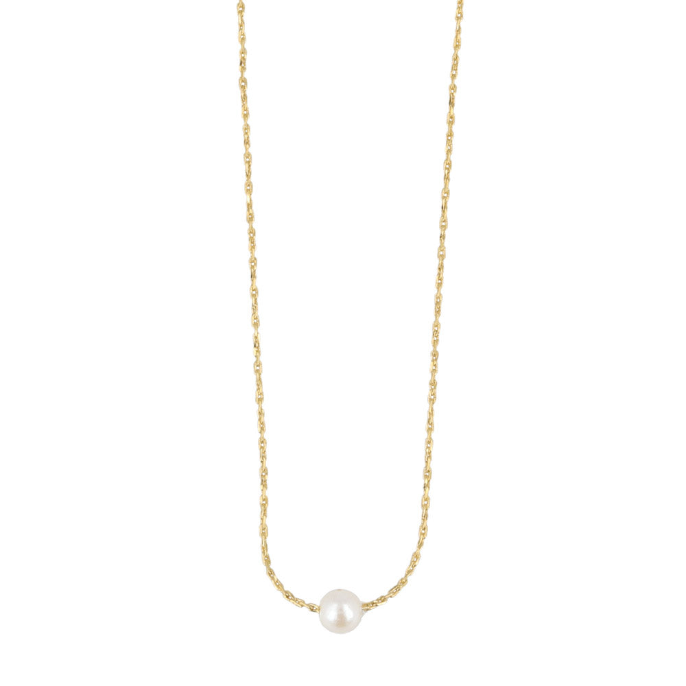 Mini Faux Pearl Magnet Clasp Necklace