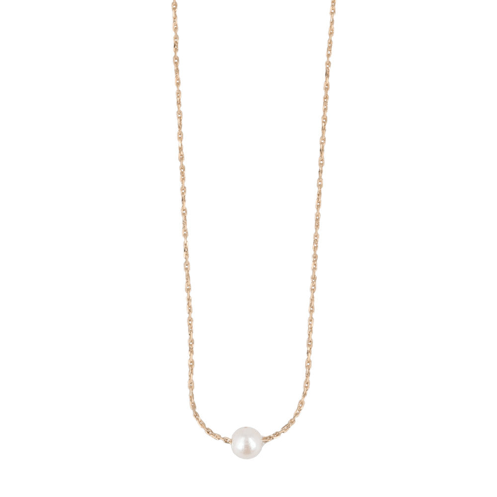 Mini Faux Pearl Magnet Clasp Necklace