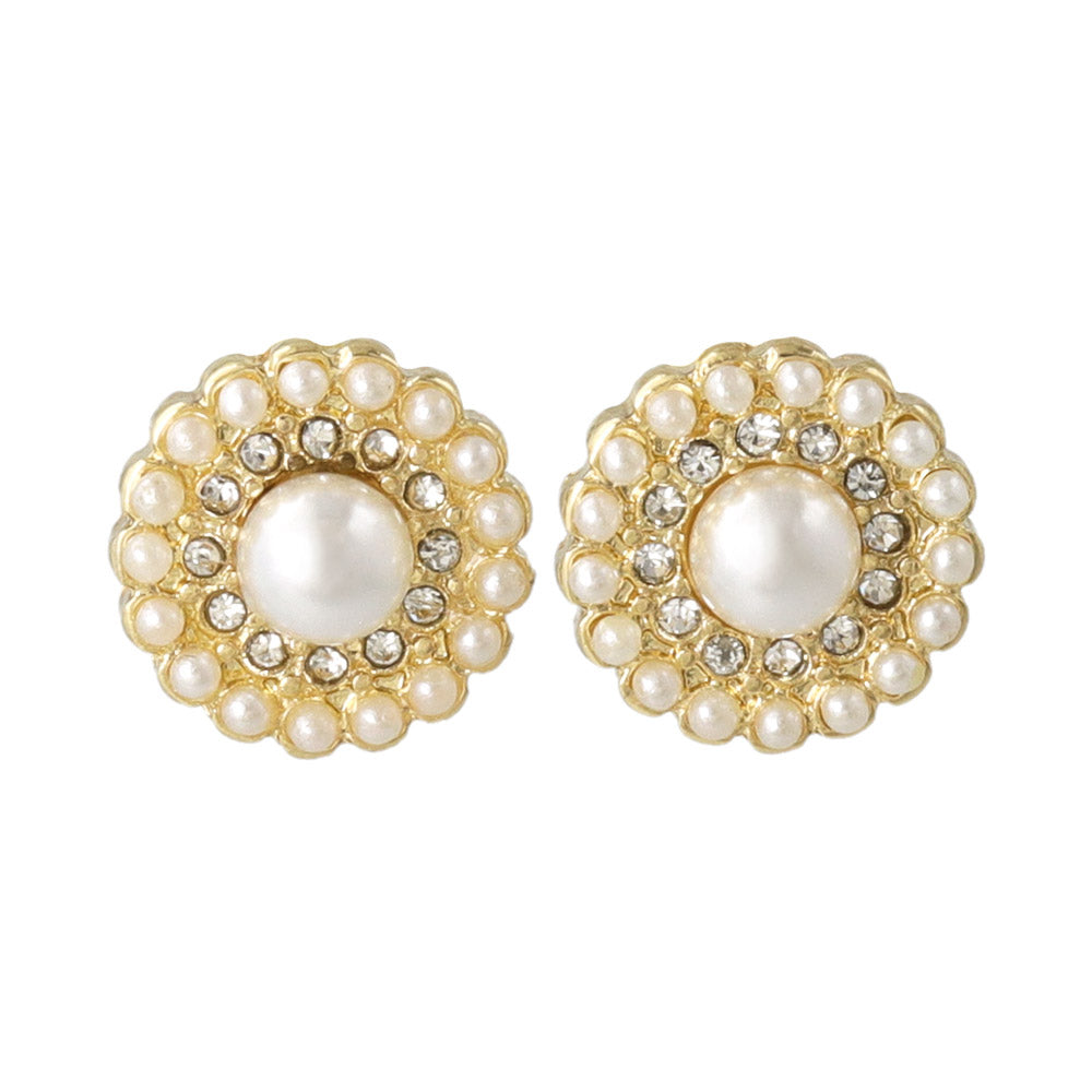 Pearly Pave Disc Studs