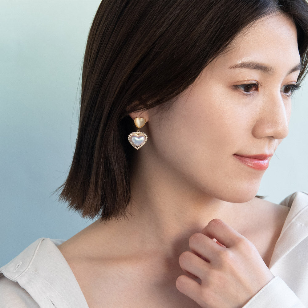 Heart Layered Drop Earrings