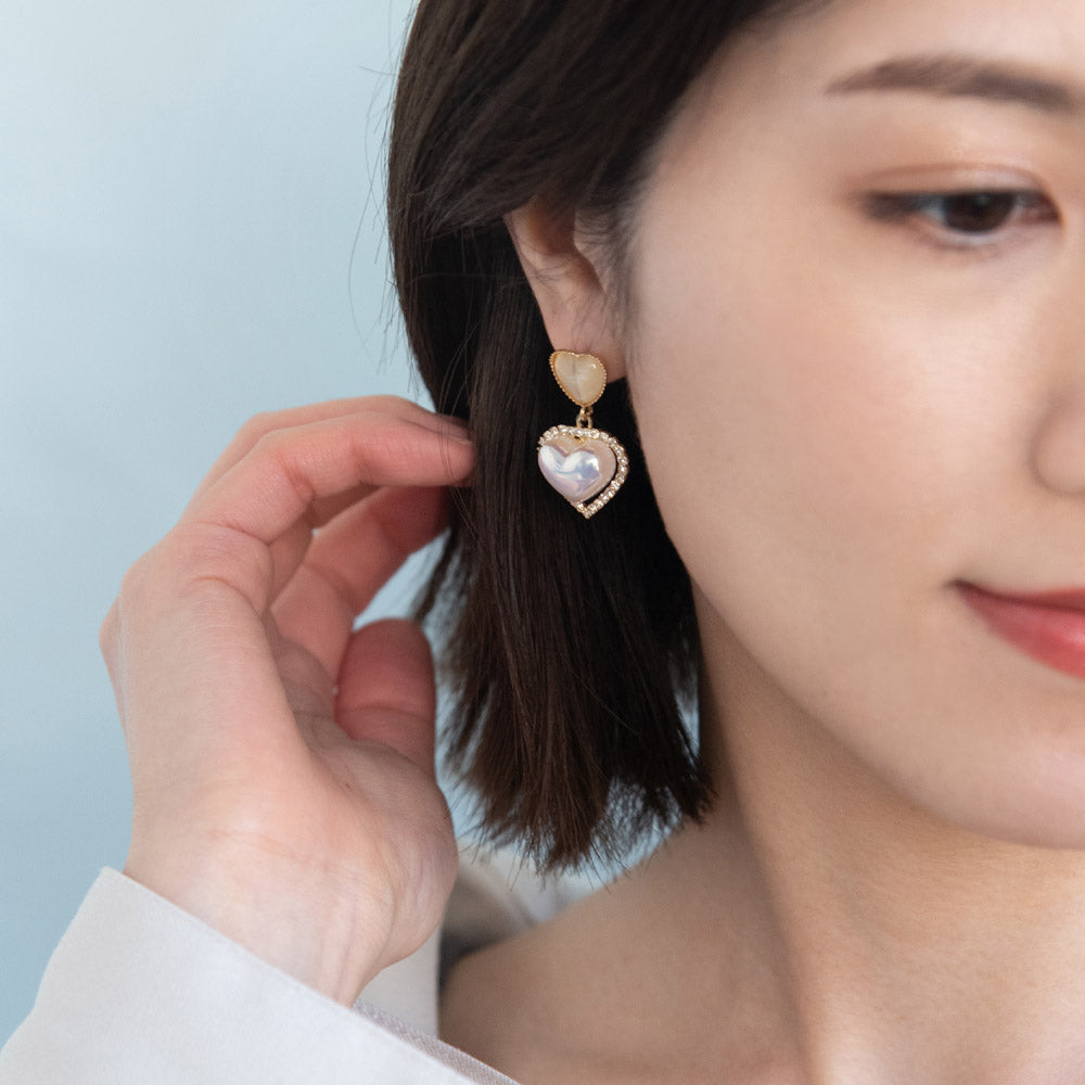 Heart Layered Drop Earrings