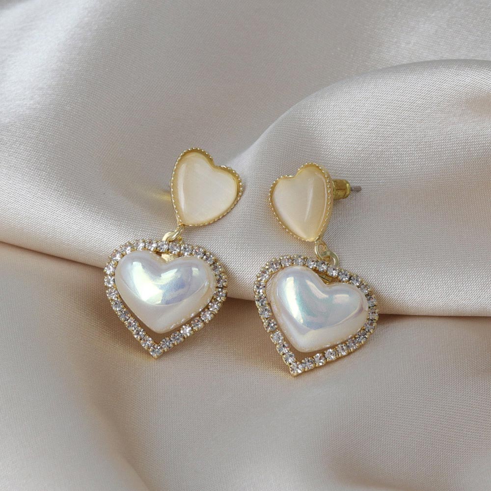 Heart Layered Drop Earrings