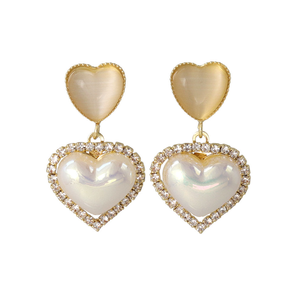Heart Layered Drop Earrings