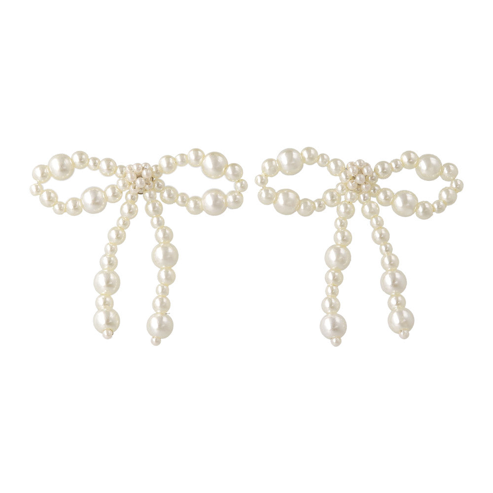 Bubble Pearl Bow Earrings
