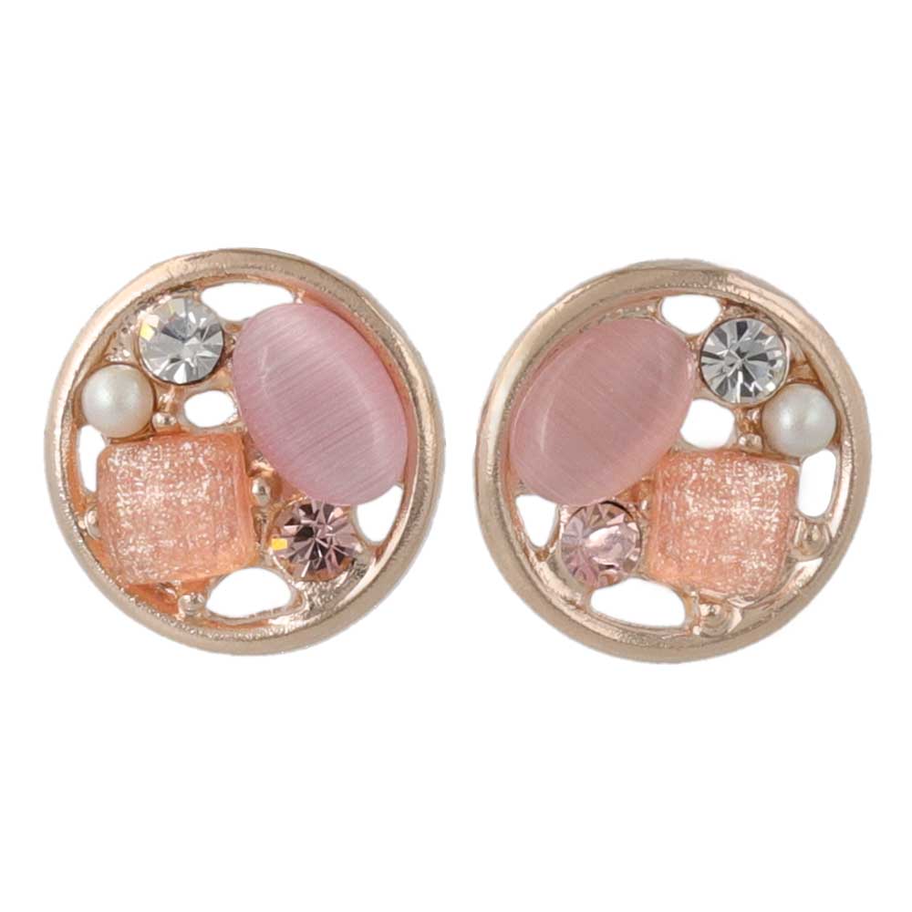 Gemmed Circle Stud Earrings