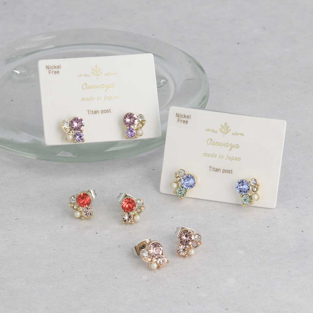 Small Multi Jeweled Studs - osewaya