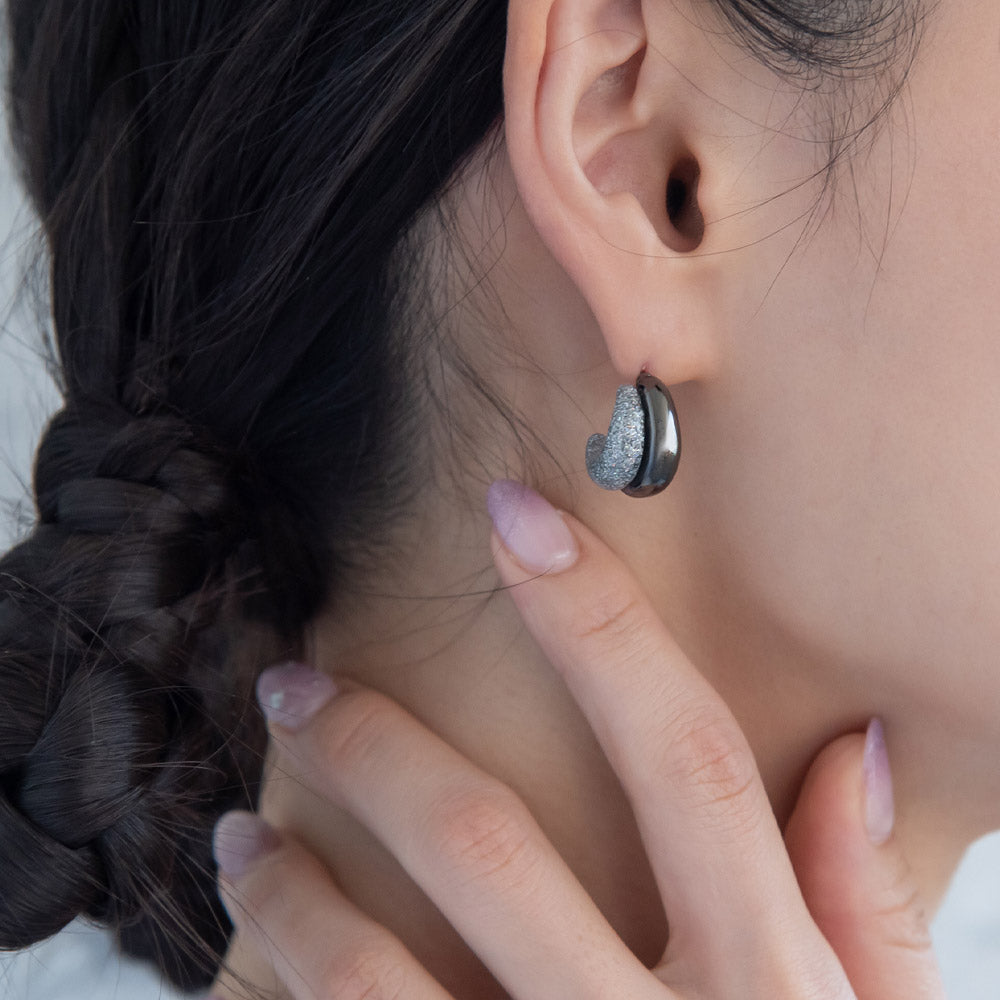 Double Strand Crescent Moon Earrings