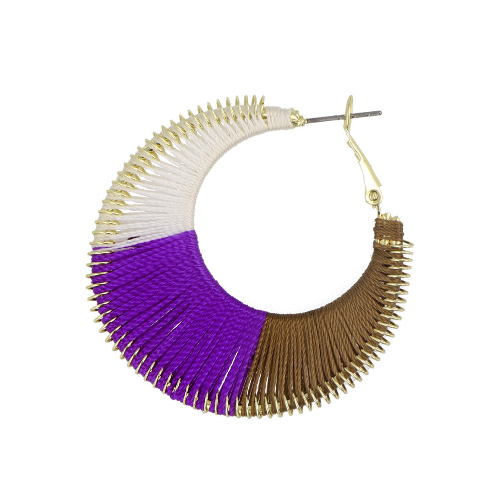 Thread Hoop Woven Thread Hoop Earrings