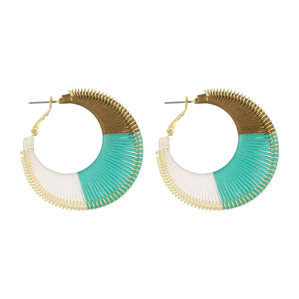 Thread Hoop Woven Thread Hoop Earrings