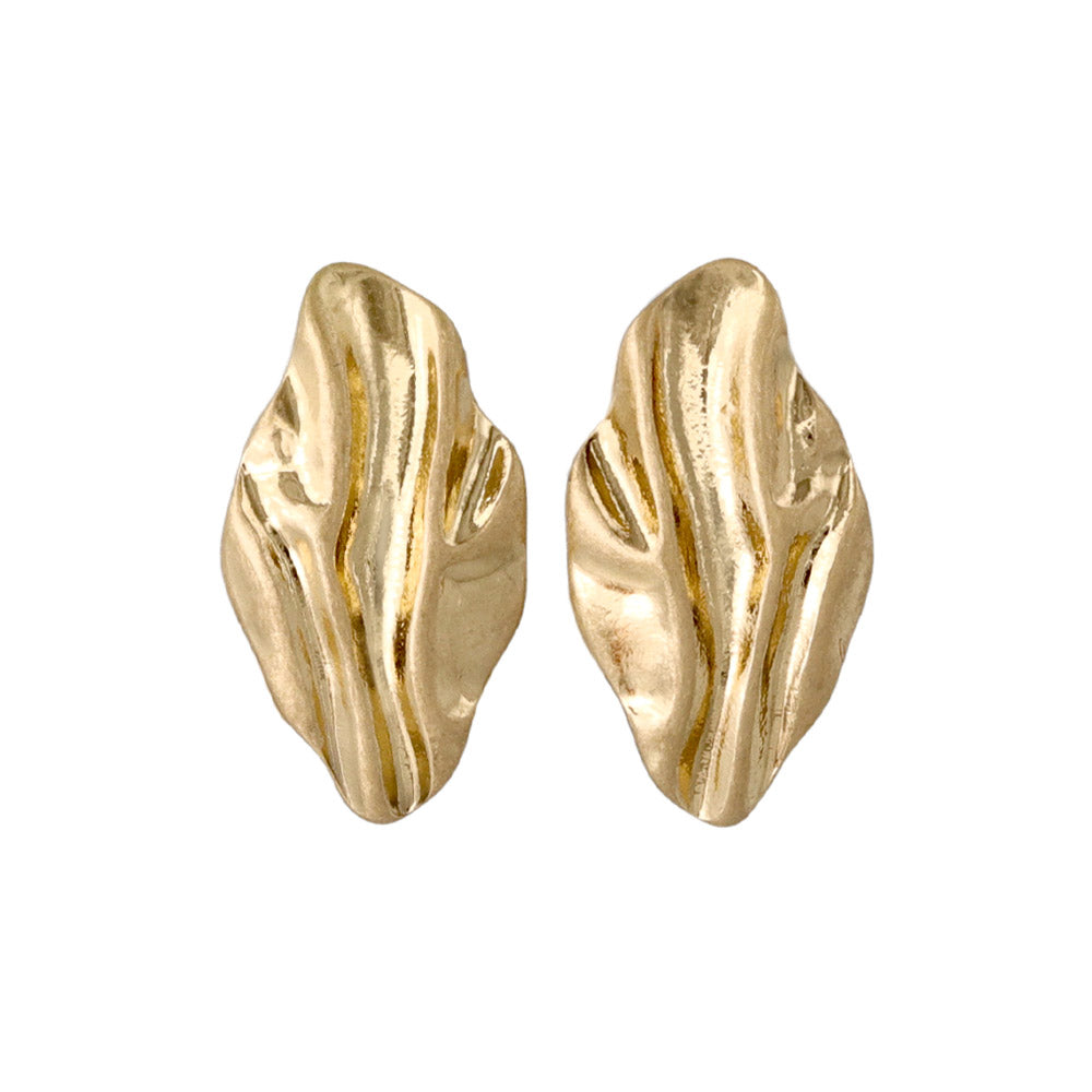 Oval Ripple Stud Earrings