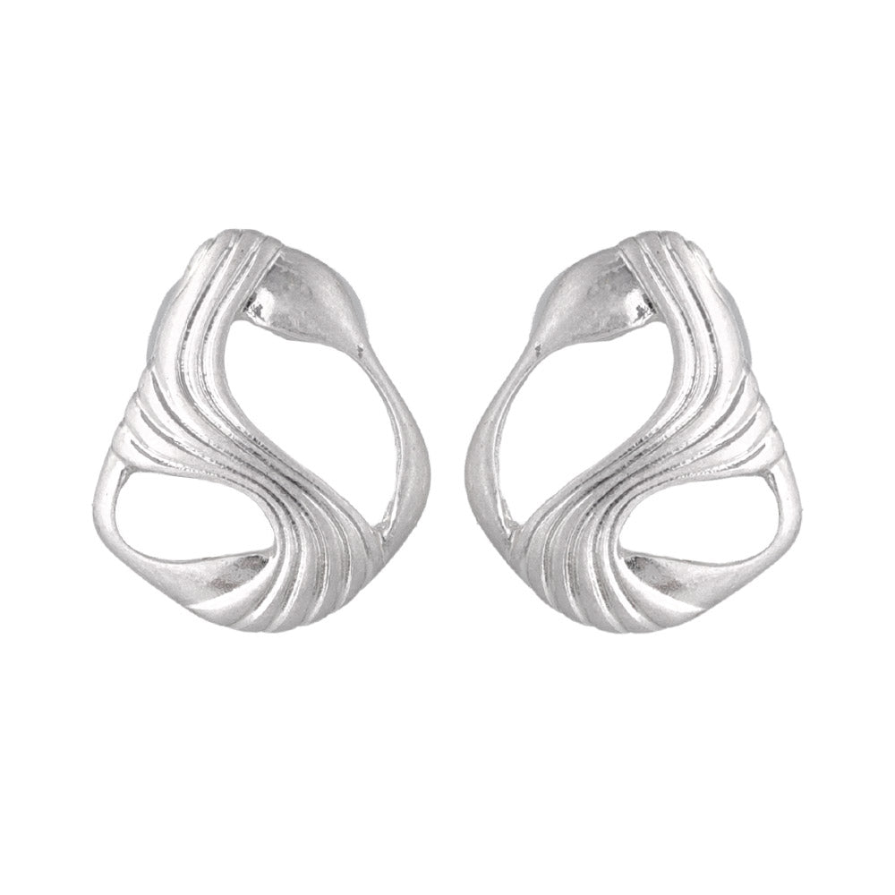 Open Swirl Stud Earrings