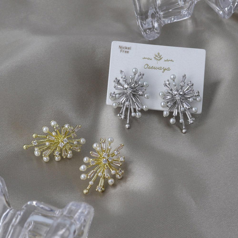 Jeweled Snowflake Stud Earrings