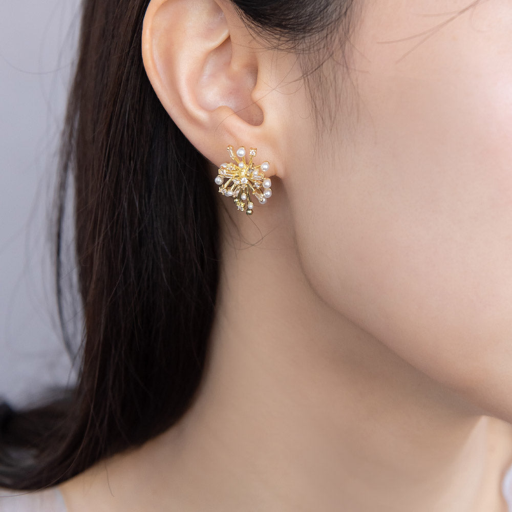 Jeweled Snowflake Stud Earrings