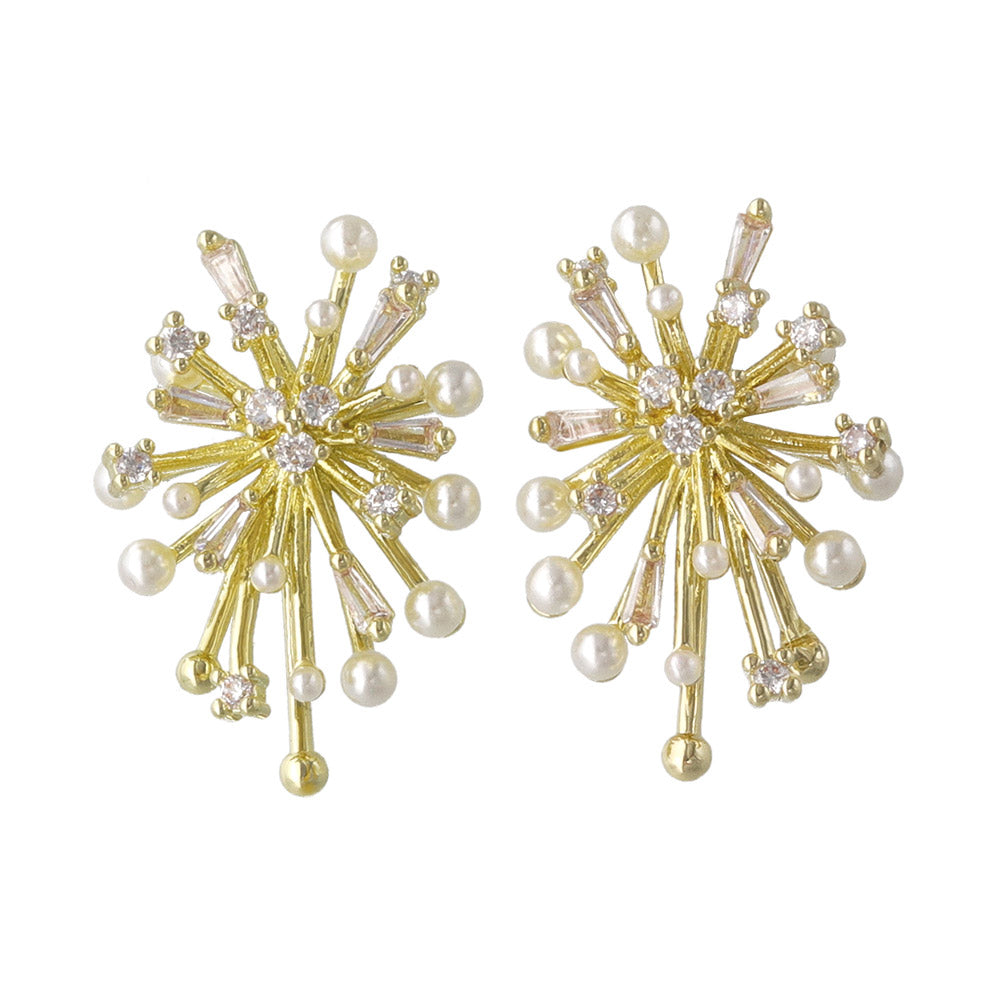Jeweled Snowflake Stud Earrings