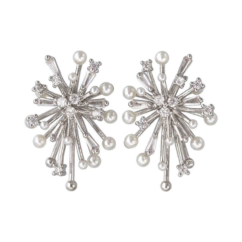 Jeweled Snowflake Stud Earrings