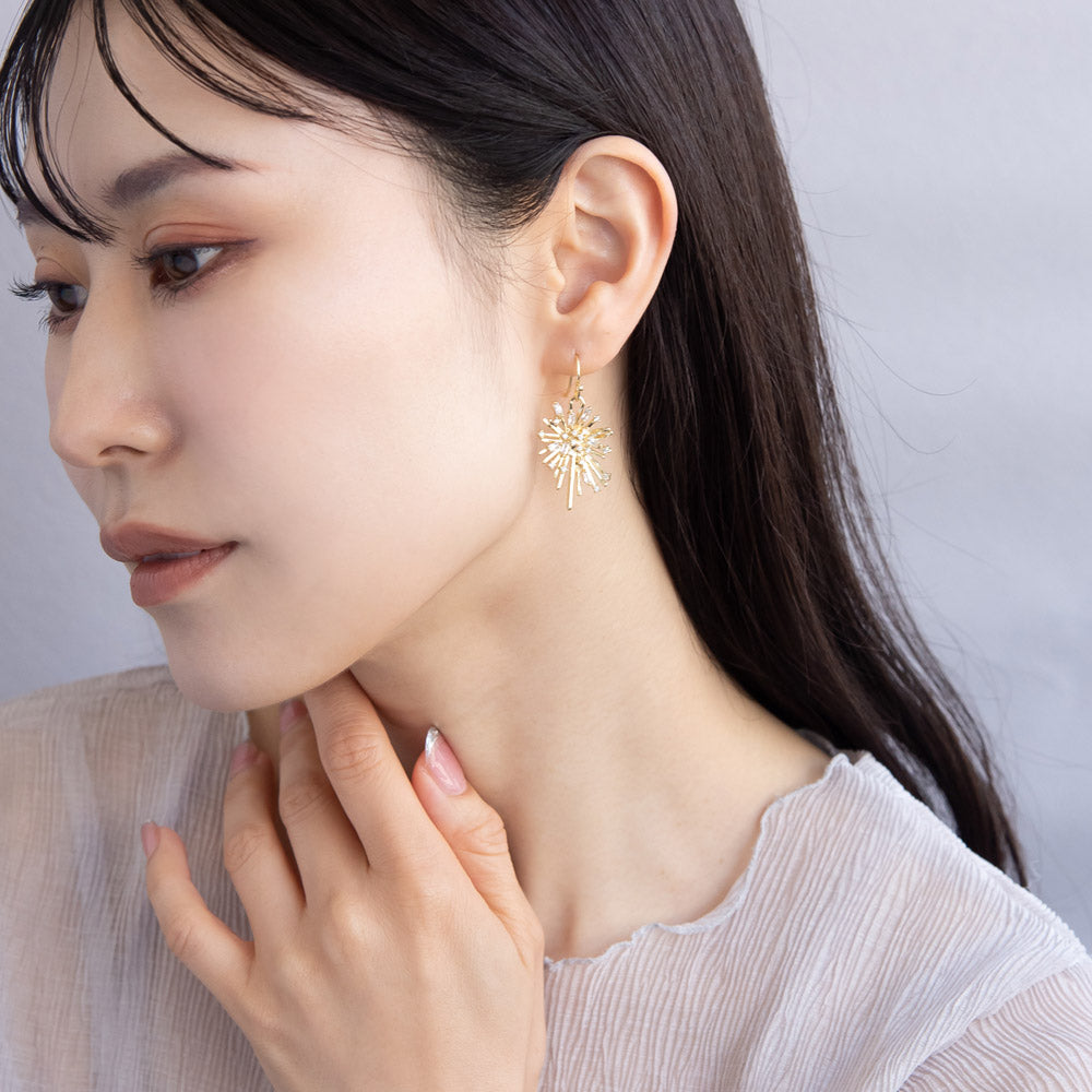 Jeweled Snowflake Drop Earrings