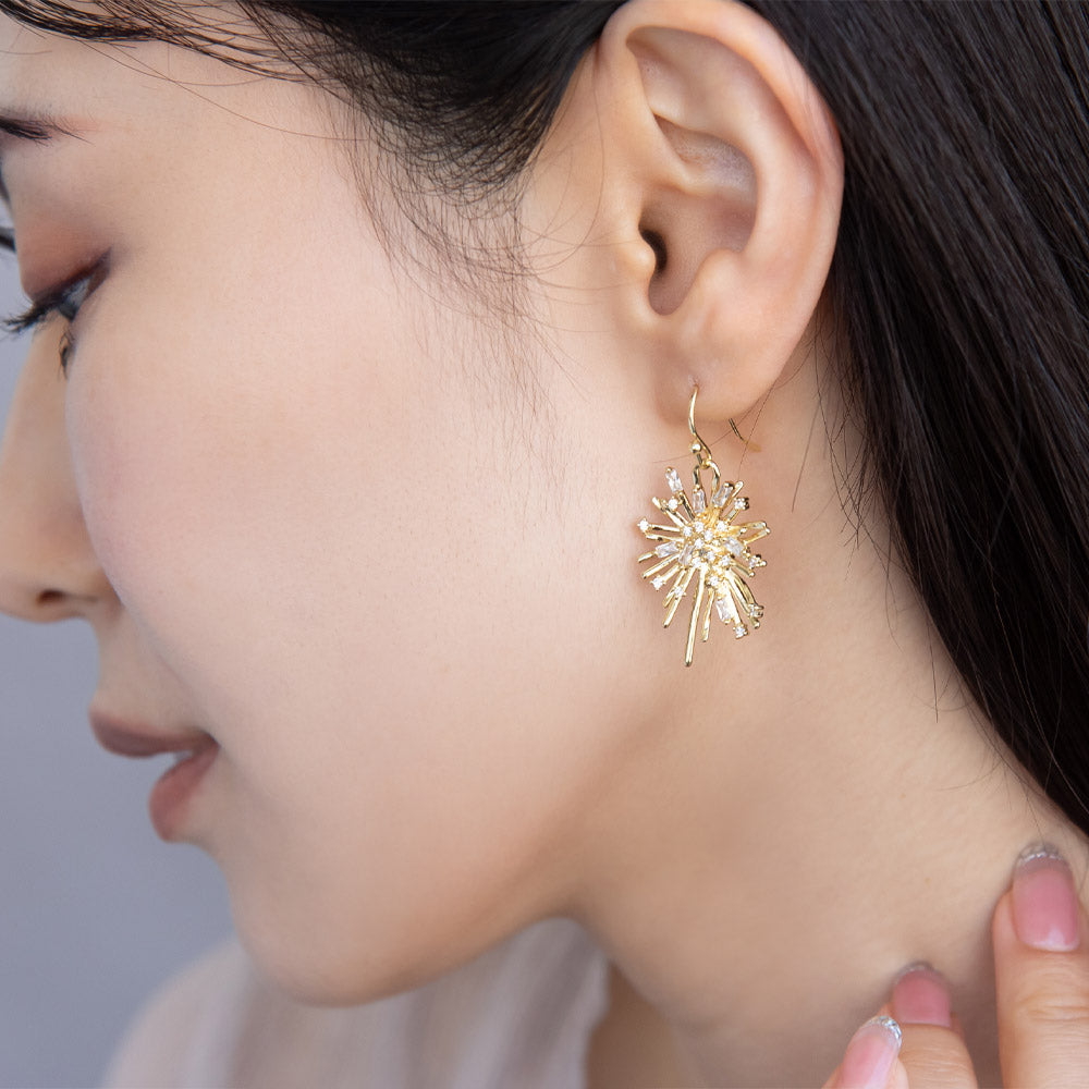 Jeweled Snowflake Drop Earrings