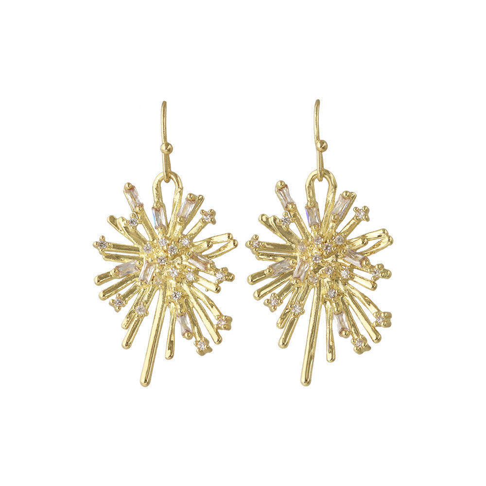 Jeweled Snowflake Drop Earrings